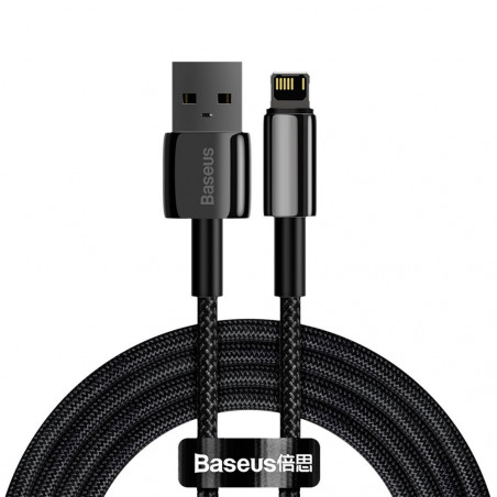 Baseus Tungsten Gold 2.4A Lightining USB Data ve Şarj Kablosu 2M Siyah CALWJ-A01