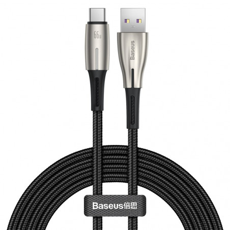 Baseus Water Drop  66W Type-C USB Data ve Şarj Kablosu 2M Siyah CATSD-N01
