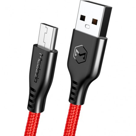 Mcdodo CA-5162 Micro USB Kırılmaz Kırmızı Data Şarj Kablosu